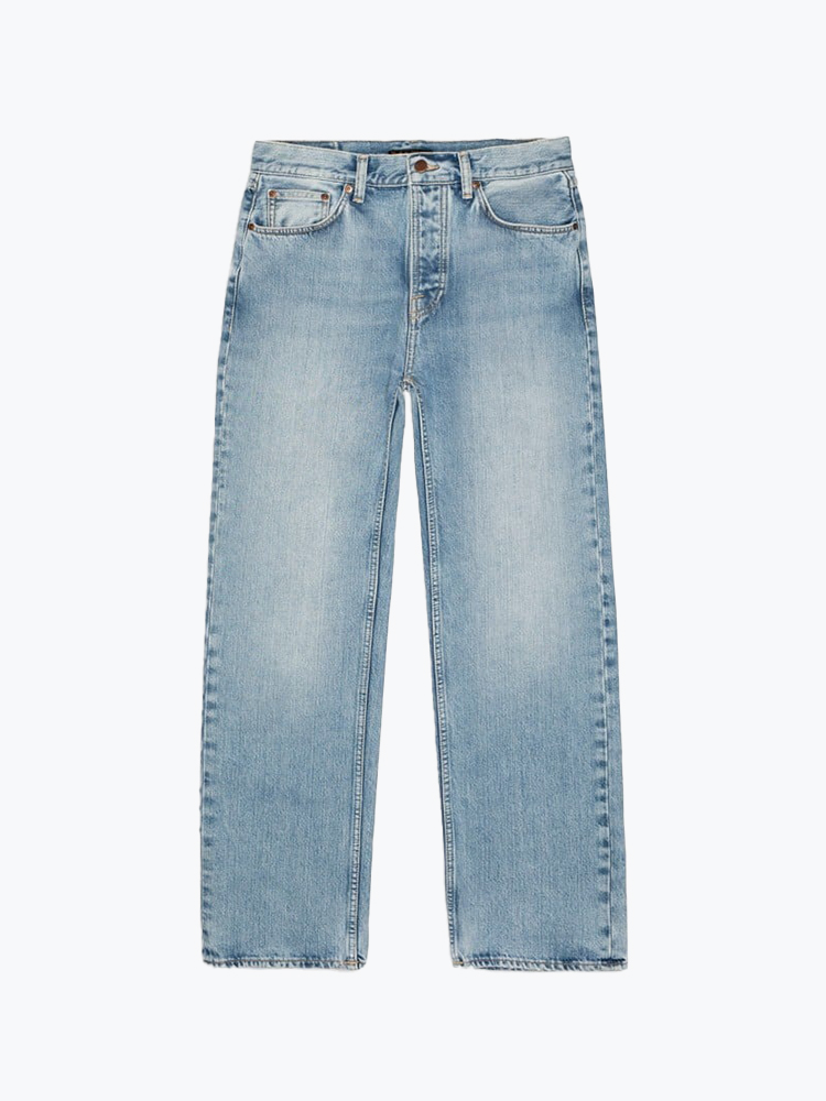 Nudie Jeans – Nudie Jeans - Tuff Tony Streaky Vintage Mid Blue Wash - Jeans - Heren – Blauw – Jeans