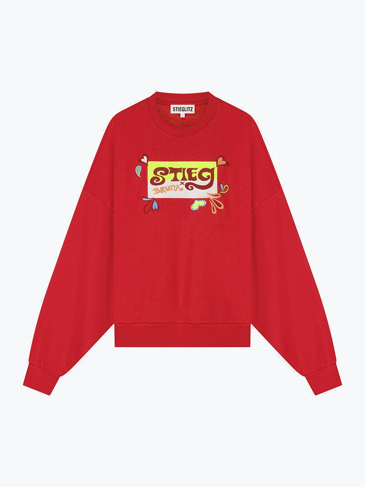 Stieglitz – Stieglitz - Beirut Oversized Sweater Red - Truien - Dames – Rood – Truien