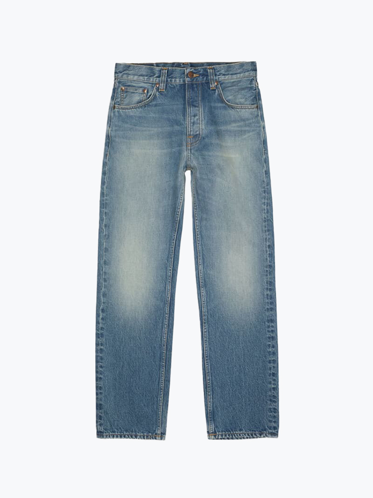Nudie Jeans – Nudie Jeans - Rad Rufus Summer Shadow Mid Blue Wash - Jeans - Heren – Blauw – Jeans