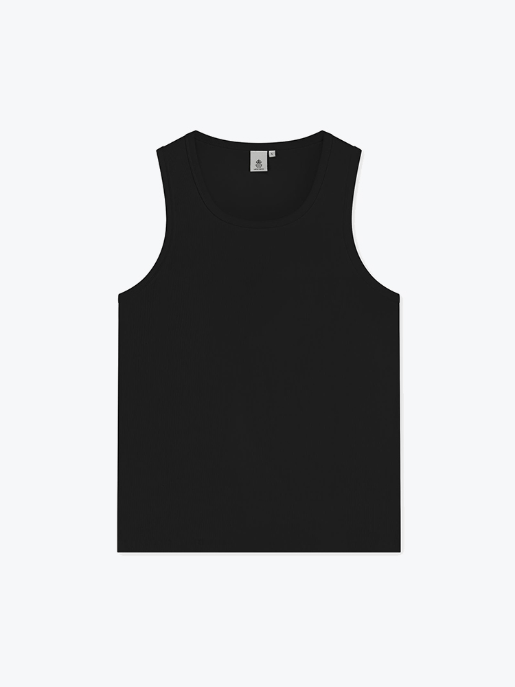 Law Of The Sea – Law Of The Sea - Loop Ribbed Tanktop Black - T-Shirts - Heren – Zwart – T-shirts