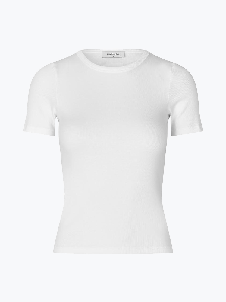 Modström – Modstrom - Igormd short t-shirt Off White - T-shirts - Dames – Wit – T-shirts