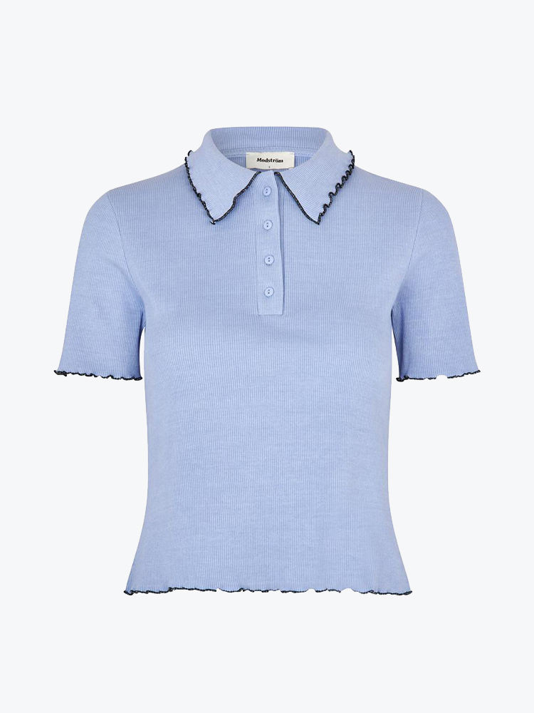 Modström – Modstrom - MagdaloneMD polo Blue Bell - T-Shirts - Dames – Blauw – T-shirts