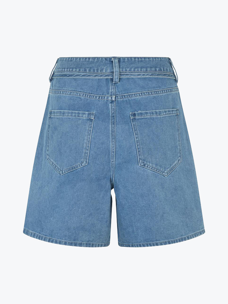 Modström – Modstrom - Naomamd solid shorts Vintage Blue - Shorts - Dames – Blauw – Shorts