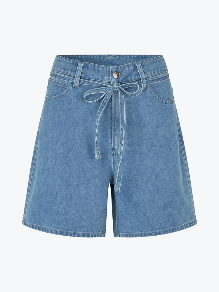 Modström – Modstrom - Naomamd solid shorts Vintage Blue - Shorts - Dames – Blauw – Shorts