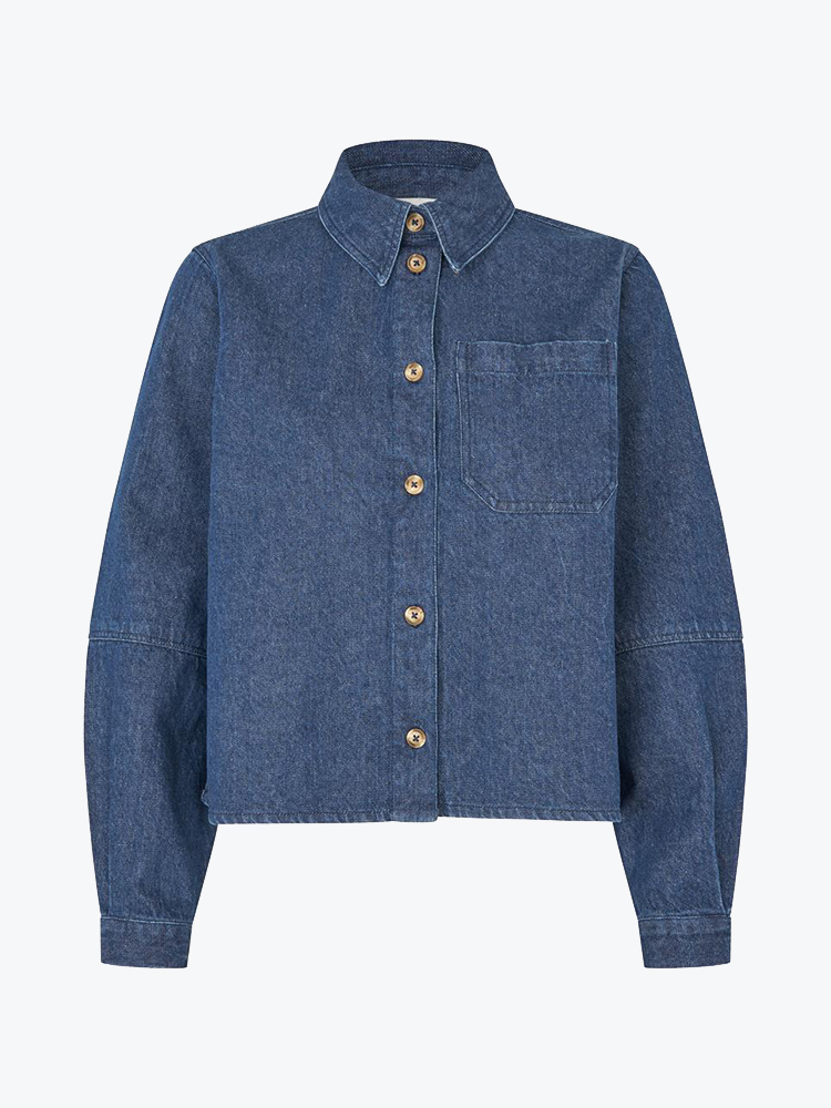 Modström – Modstrom - Possymd shirt Medium Blue - Blouses - Dames – Blauw – Blouses