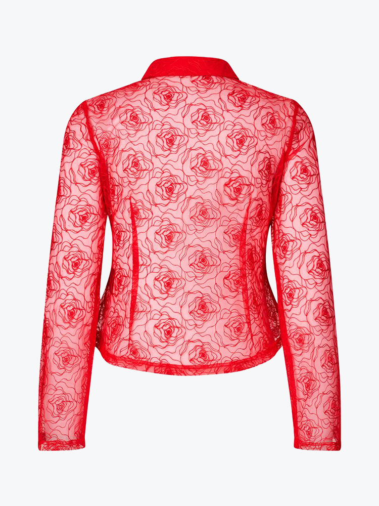 Modström – Modstrom - Roccomd shirt Racing Red - Blouses - Dames – Rood – Blouses