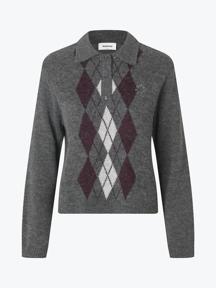 Modström – Modstrom - Roganmd polo Diamond Check - Truien - Dames – Multi – Truien