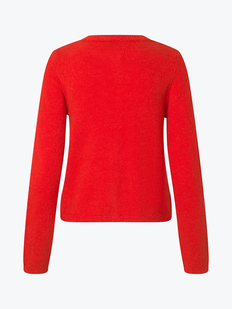 Modström – Modstrom - Treemd short cardigan Racing Red - Truien - Dames – Rood – Truien