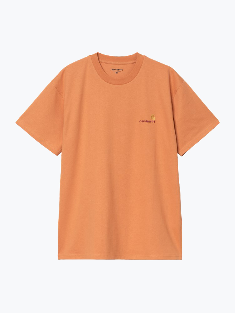 Carhartt WIP – Carhartt WIP - S/S American Script T-Shirt Oranje - T-Shirts - Heren – Oranje – T-shirts