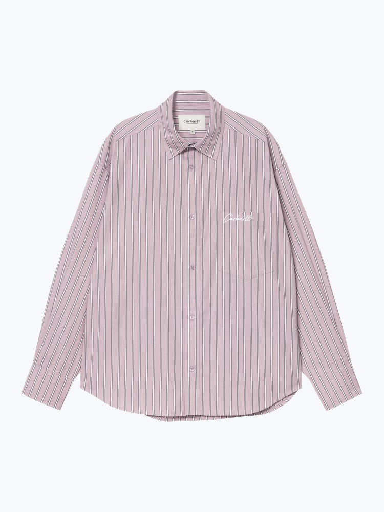 Carhartt WIP – Carhartt WIP - W' L/S Grimsby Shirt Roze - Blouses - Dames – Roze – Blouses