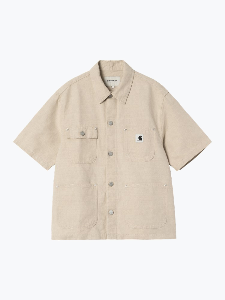 Carhartt WIP – Carhartt WIP - W' S/S Michigan Shirt Beige - T-Shirts - Dames – Beige – T-shirts