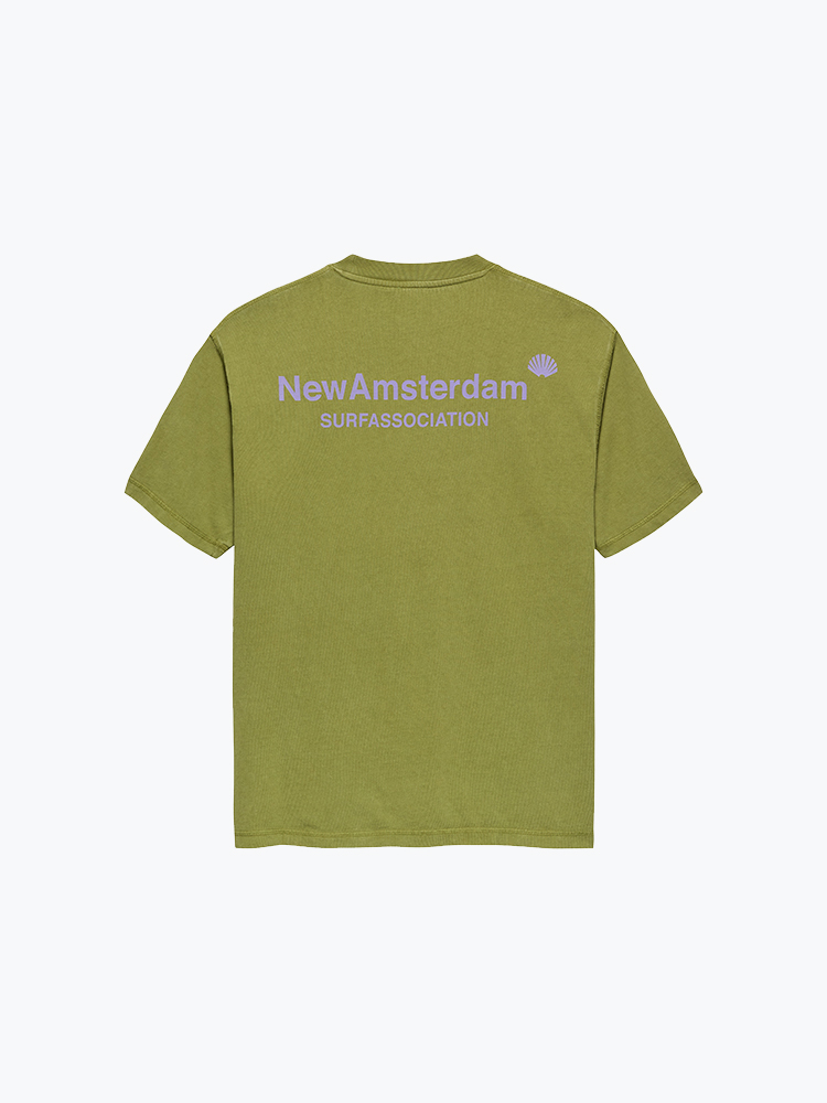 New Amsterdam Surf Association – New Amsterdam Surf Association - Logo Tee Moss/Sea Fog - T-Shirts - Heren – Groen – T-Shirts
