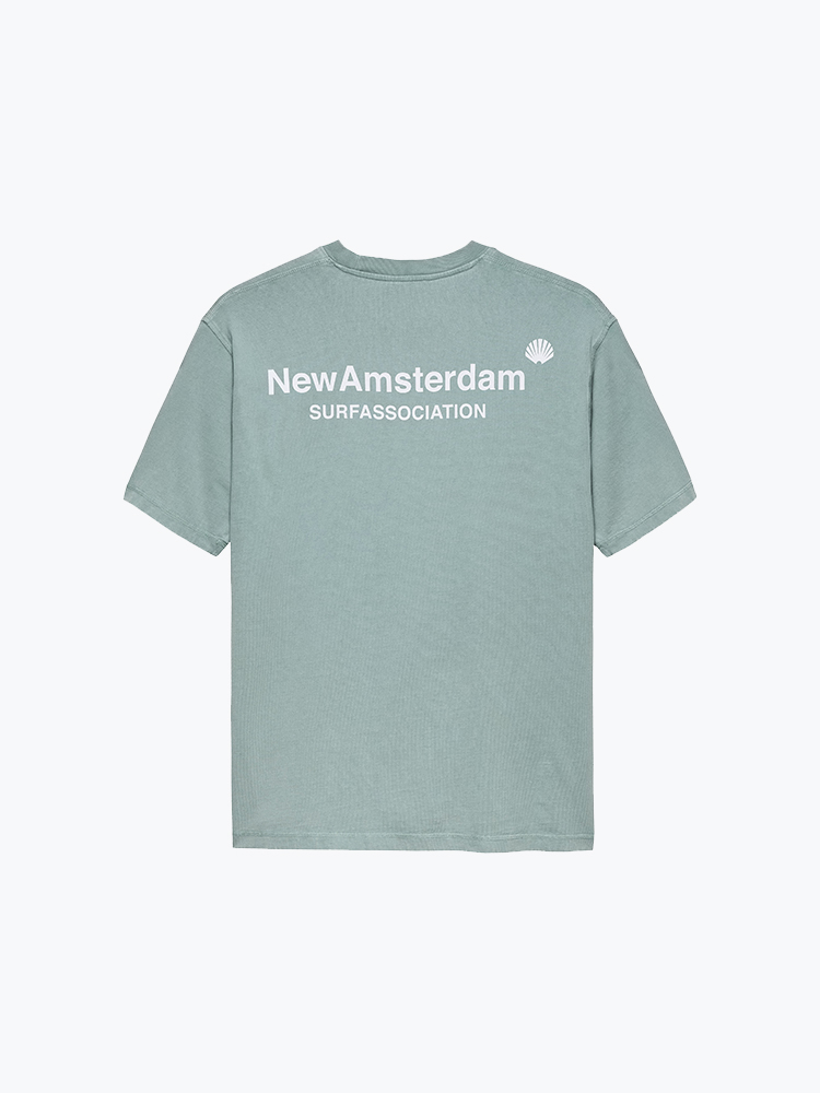 New Amsterdam Surf Association – New Amsterdam Surf Association - Logo Tee Teal/White - T-Shirts - Heren – Multi – T-Shirts