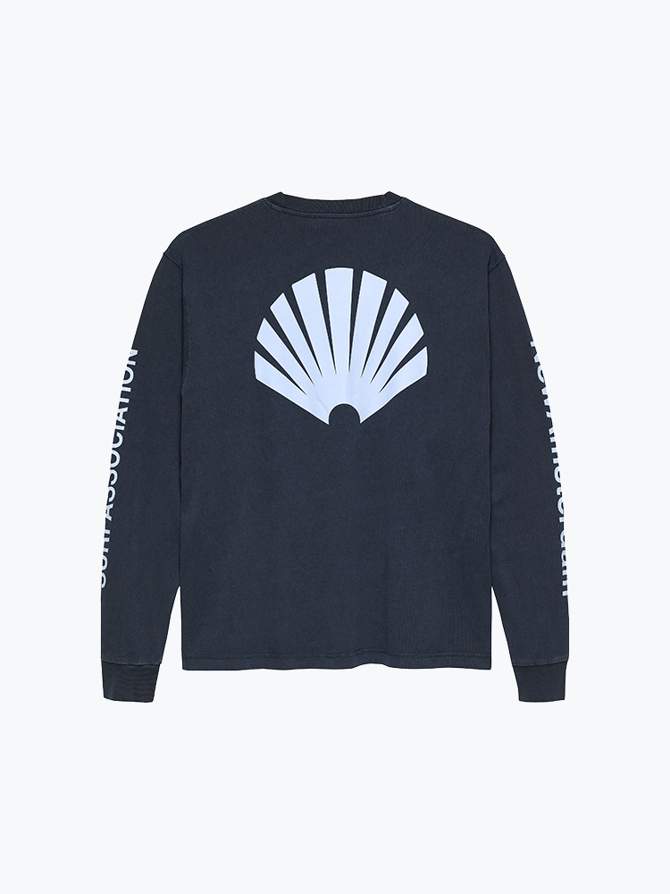 New Amsterdam Surf Association – New Amsterdam Surf Association - Logo Longsleeve Navy/Denim Blue - T-Shirts - Heren – Blauw – T-Shirts