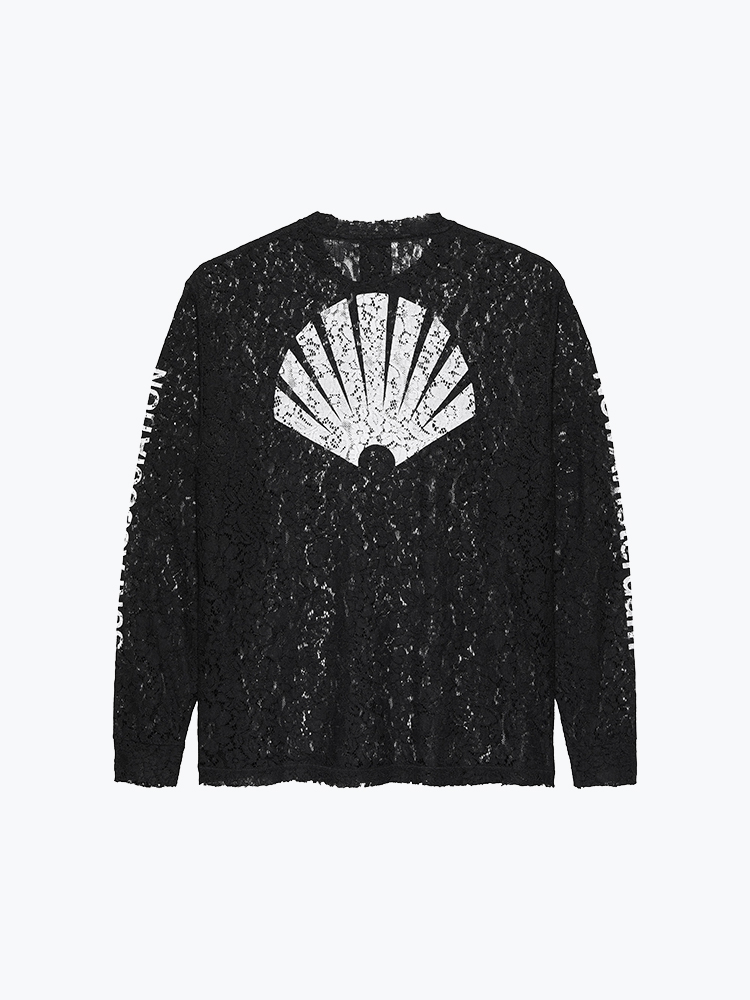 New Amsterdam Surf Association – New Amsterdam Surf Association - Lace Logo Longsleeve Black/White - T-Shirts - Heren – Multi – T-Shirts