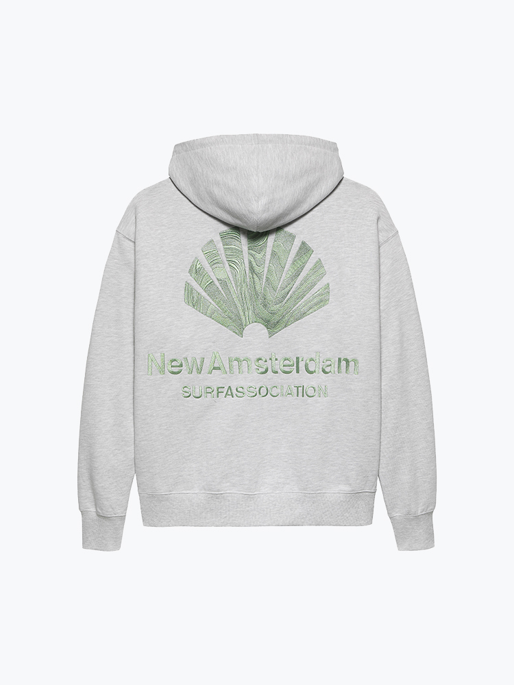 New Amsterdam Surf Association – New Amsterdam Surf Association - Logo Hoodie Ash/Teal - Truien - Heren – Grijs – Truien