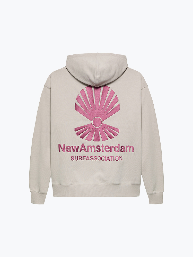 New Amsterdam Surf Association – New Amsterdam Surf Association - Logo Hoodie Zip-Up Pebble/Magenta - Vesten - Heren – Multi – Vesten
