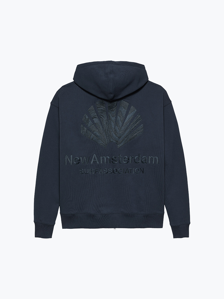 New Amsterdam Surf Association – New Amsterdam Surf Association - Logo Hoodie Zip-Up Navy/Night - Vesten - Heren – Blauw – Vesten