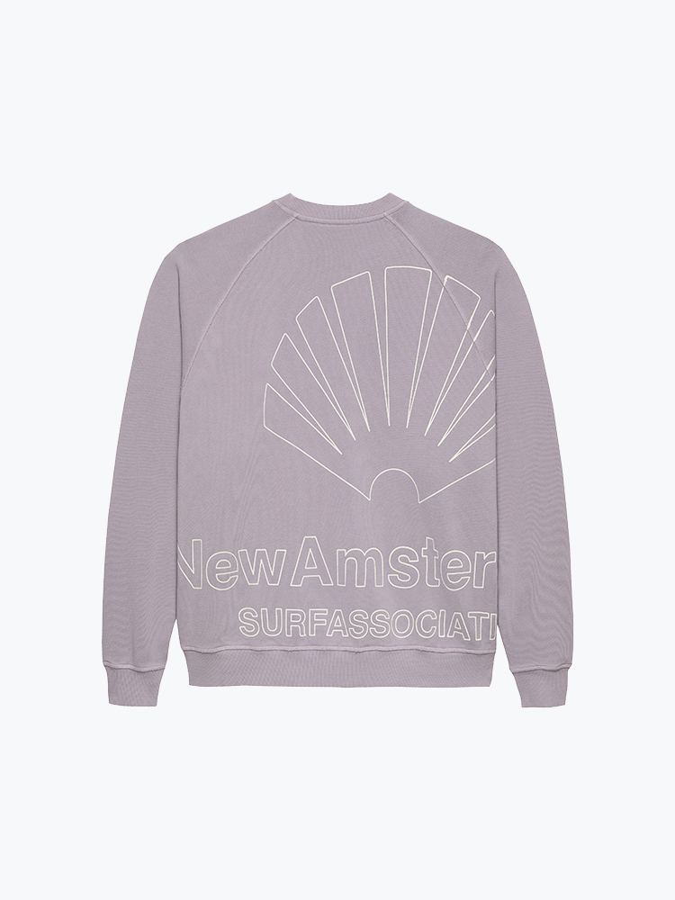 New Amsterdam Surf Association – New Amsterdam Surf Association - Big Logo Crewneck Fog/White - Truien - Heren – Multi – Truien