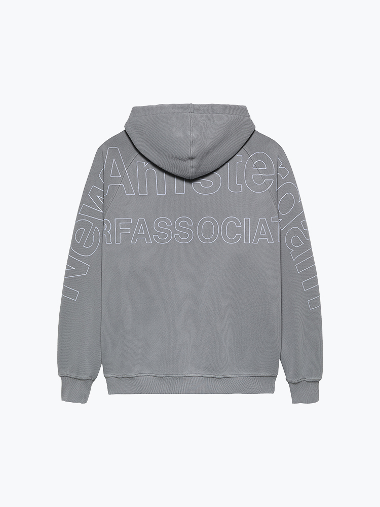 New Amsterdam Surf Association – New Amsterdam Surf Association - Logo Line Hoodie Snow Grey/White - Truien - Heren – Wit – Truien
