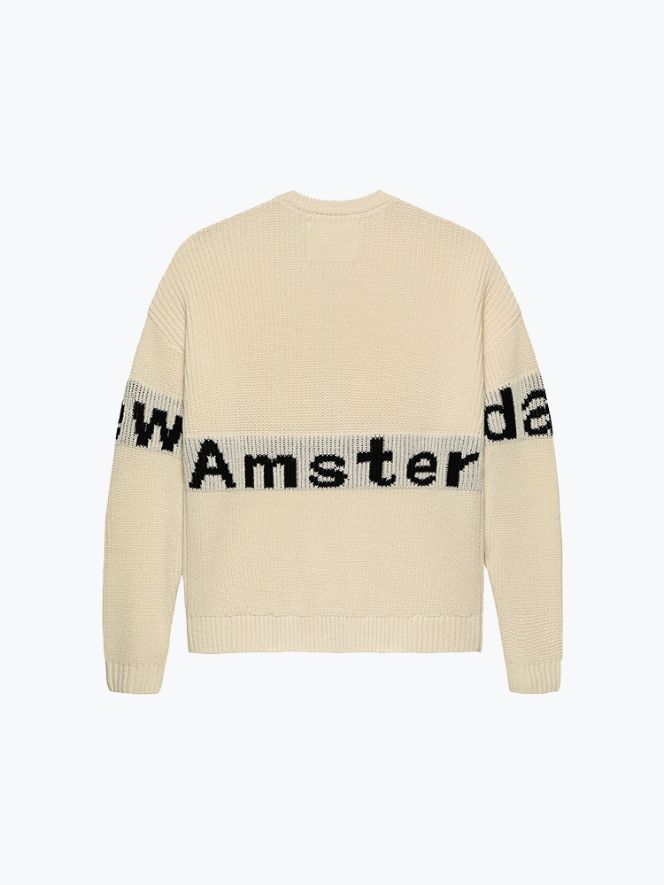 New Amsterdam Surf Association – New Amsterdam Surf Association - Name Crew Knit Ecru/Black - Truien - Heren – Multi – Truien