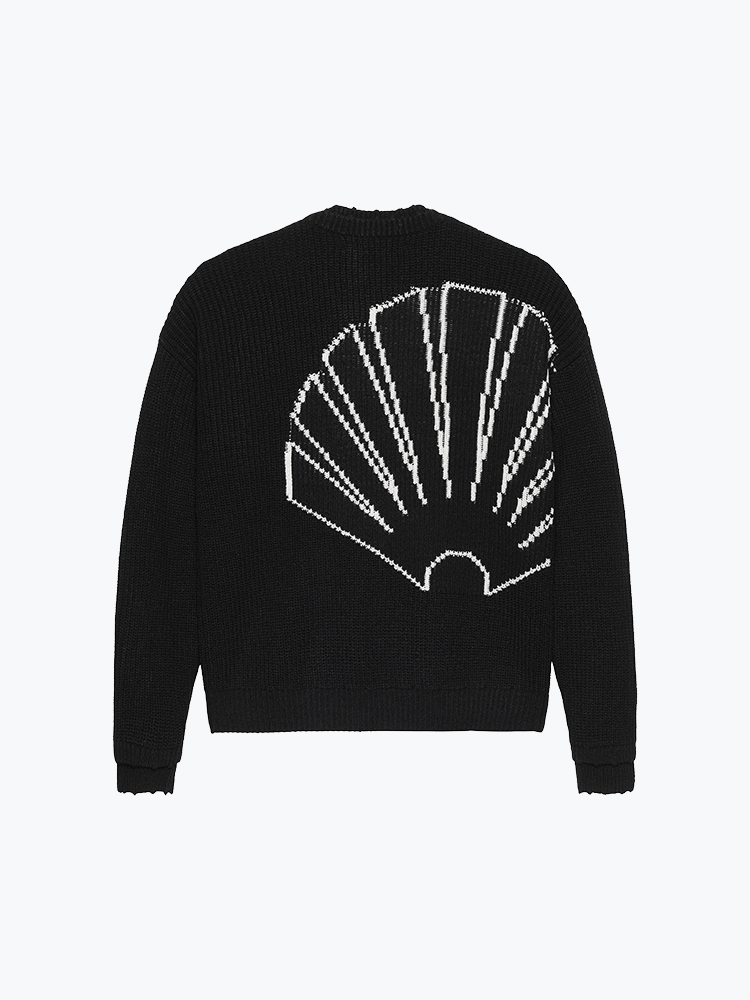 New Amsterdam Surf Association – New Amsterdam Surf Association - Logo Knit Raw Edge Black/White - Truien - Heren – Multi – Truien