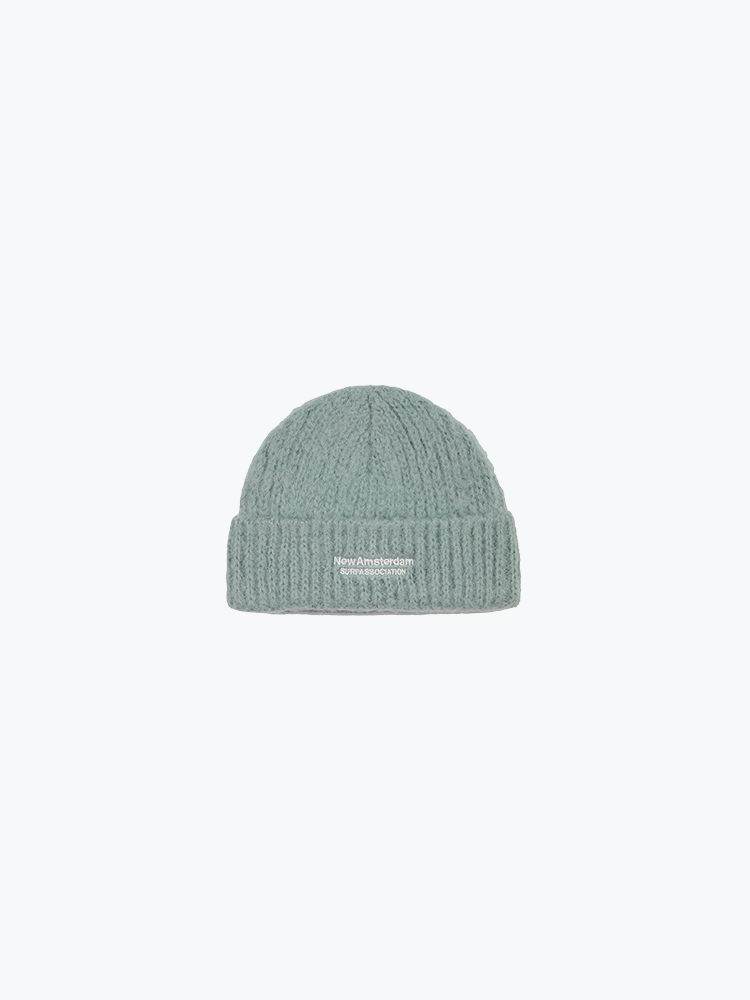 New Amsterdam Surf Association – New Amsterdam Surf Association - Fuzzy Logo Beanie Denim Blue - Mutsen - Heren – Blauw – Mutsen