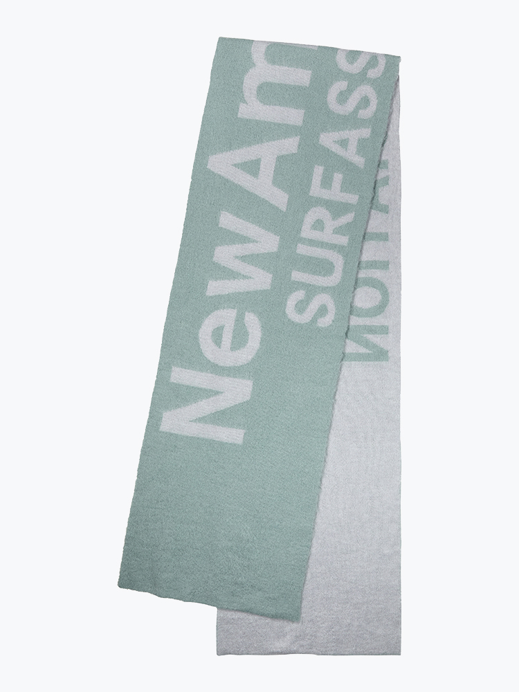 New Amsterdam Surf Association – New Amsterdam Surf Association - Fuzzy Name Scarf Denim Blue/Bleached Blue - Sjaals - Heren – Blauw – Sjaals