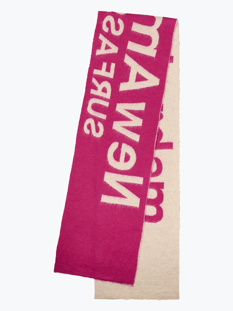 New Amsterdam Surf Association – New Amsterdam Surf Association - Fuzzy Name Scarf Ecru/Magenta - Sjaals - Heren – Beige – Sjaals