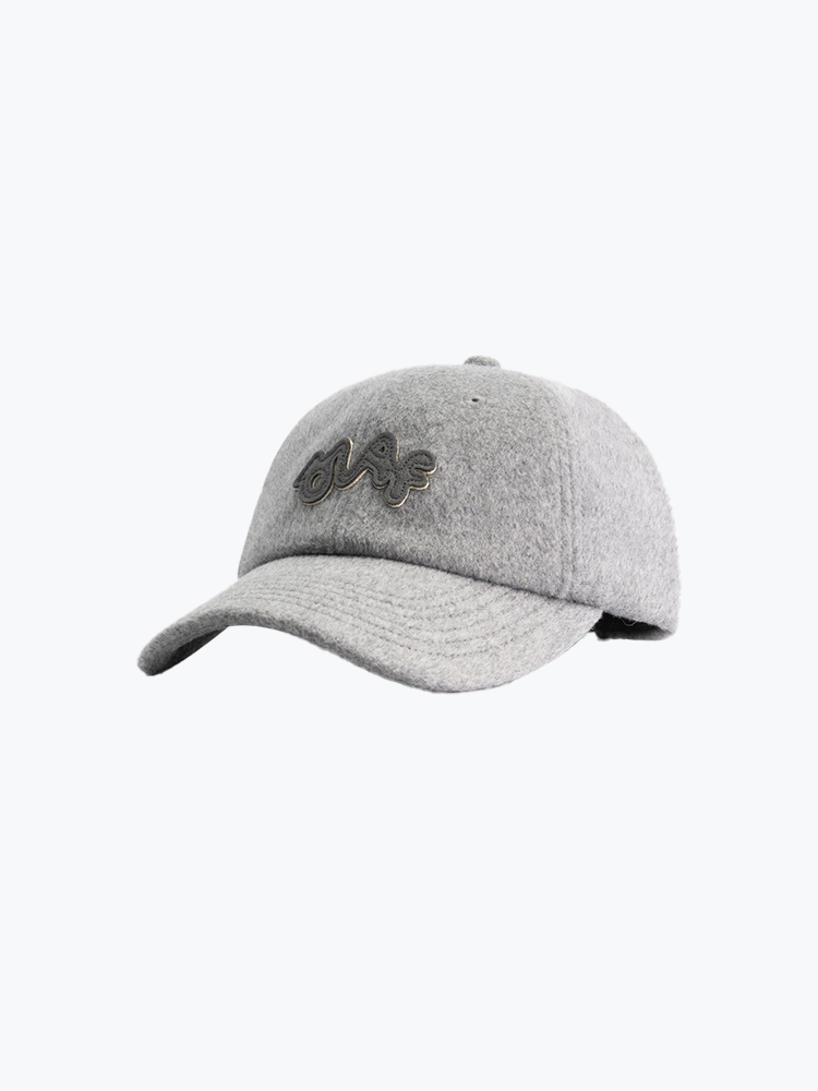 OLAF – Olaf - Signature Logo Wool Cap Grey Melange - Petten - Heren – Grijs – Petten