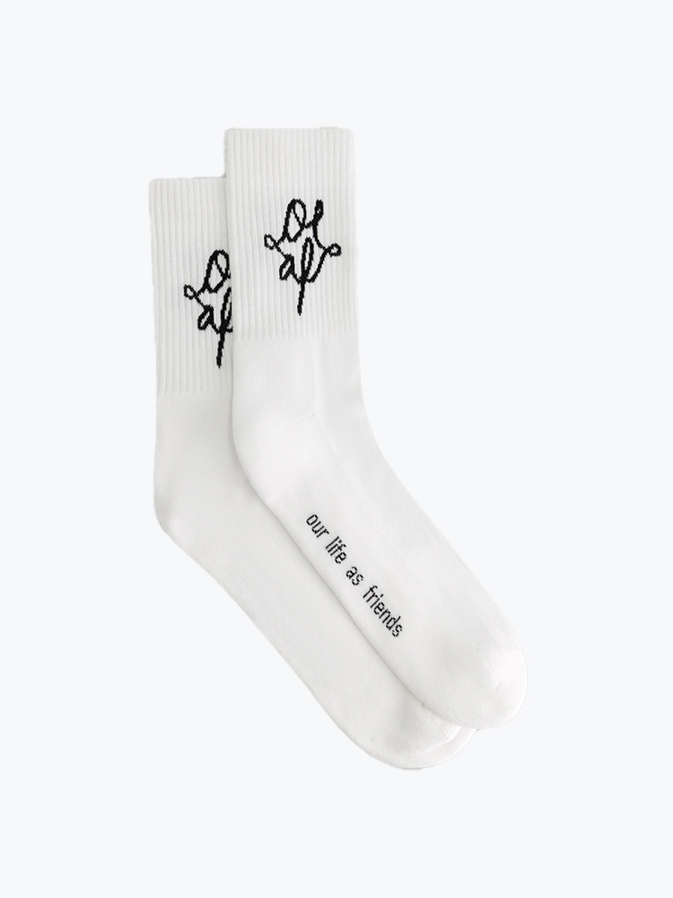 OLAF – Olaf - Monogram Socks Optical White - Sokken - Heren – Wit – Sokken