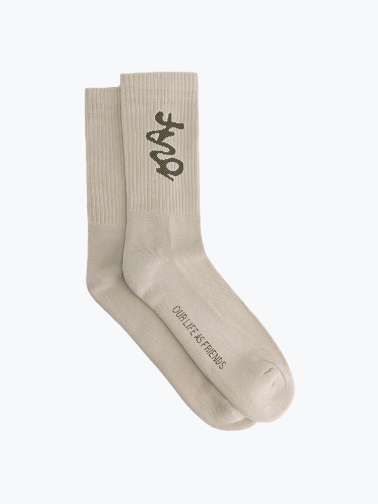 OLAF – Olaf - Signature Logo Socks Cement - Sokken - Heren – Beige – Sokken