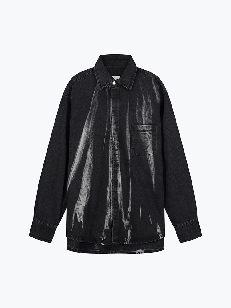 Arte Antwerp – Arte Antwerp - Denim Shirt Black Denim - Overhemden - Heren – Zwart – Overhemden