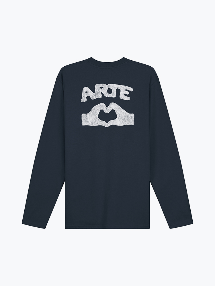 Arte Antwerp – Arte Antwerp - Diels Stitch Longsleeve Navy - T-Shirts - Heren – Blauw – T-Shirts