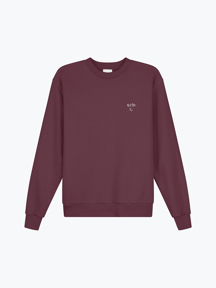 Arte Antwerp – Arte Antwerp - Arte Heart Crewneck Bordeaux - Truien - Heren – Rood – Truien