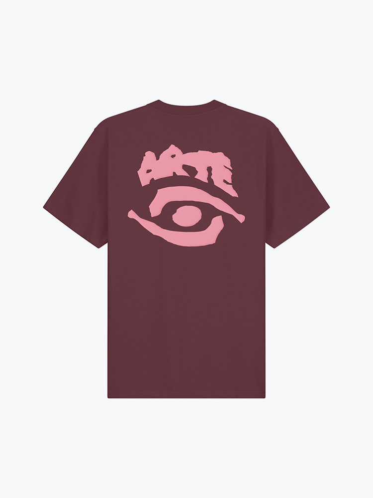 Arte Antwerp – Arte Antwerp - Eye Print T-Shirt Bordeaux - T-Shirts - Heren – Rood – T-Shirts