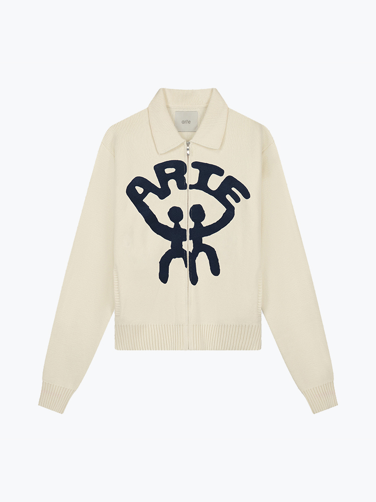 Arte Antwerp – Arte Antwerp - All Together Cardigan Cream - Vesten - Heren – Beige – Vesten