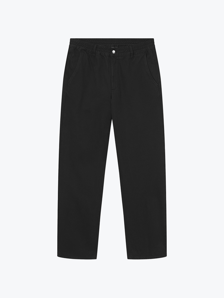 Foret – Foret - Clay Twill Pants Black - Broeken - Heren – Zwart – Broeken