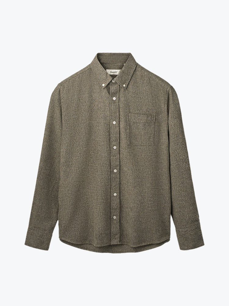 Foret – Foret - Creek Flannel Shirt Dark Pine - Overhemden - Heren – Groen – Overhemden