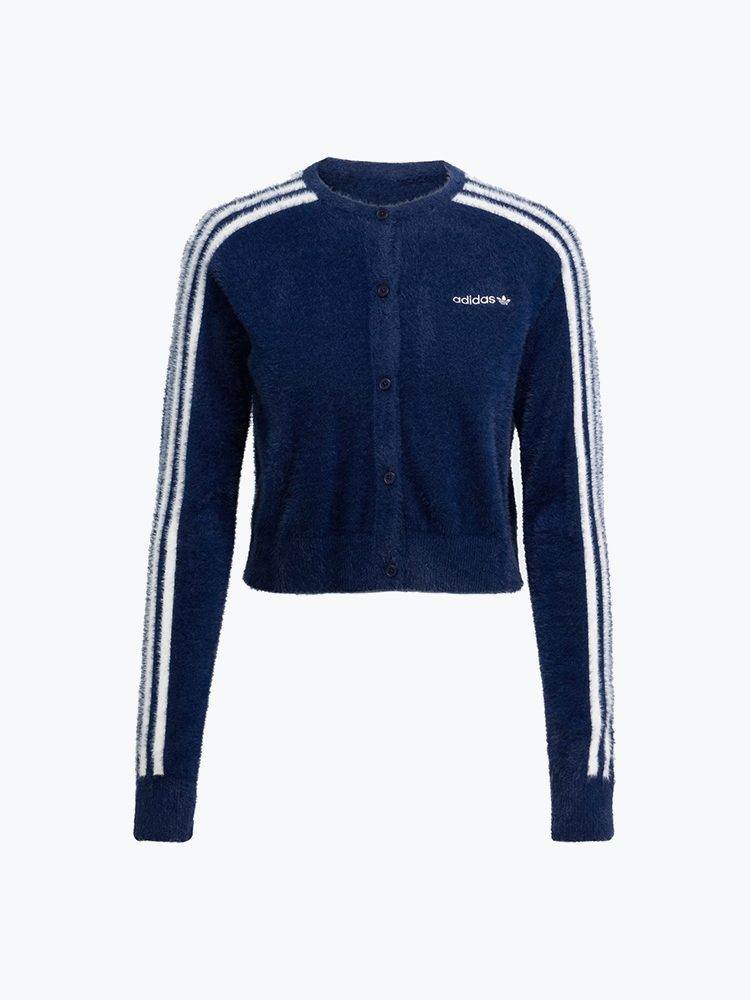 Adidas – Adidas - Fluffy Cardigan  Nindig Blue - Truien - Dames – Blauw – Truien