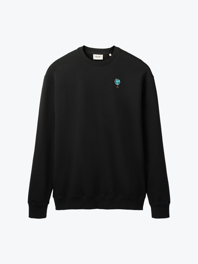 Foret – Foret - Globus Sweatshirt Black - Truien - Heren – Zwart – Truien