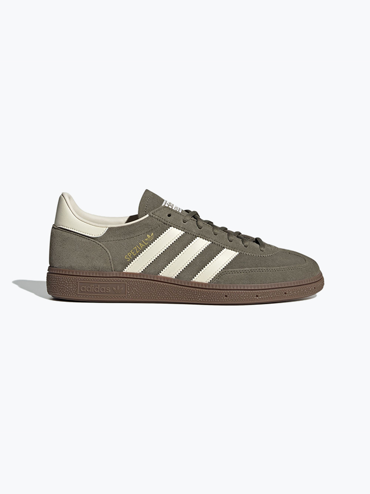 Adidas – Adidas - Handball Spezial Olistr/Crewht/Gum5 Olive - Schoenen - Unisex – Groen – Schoenen
