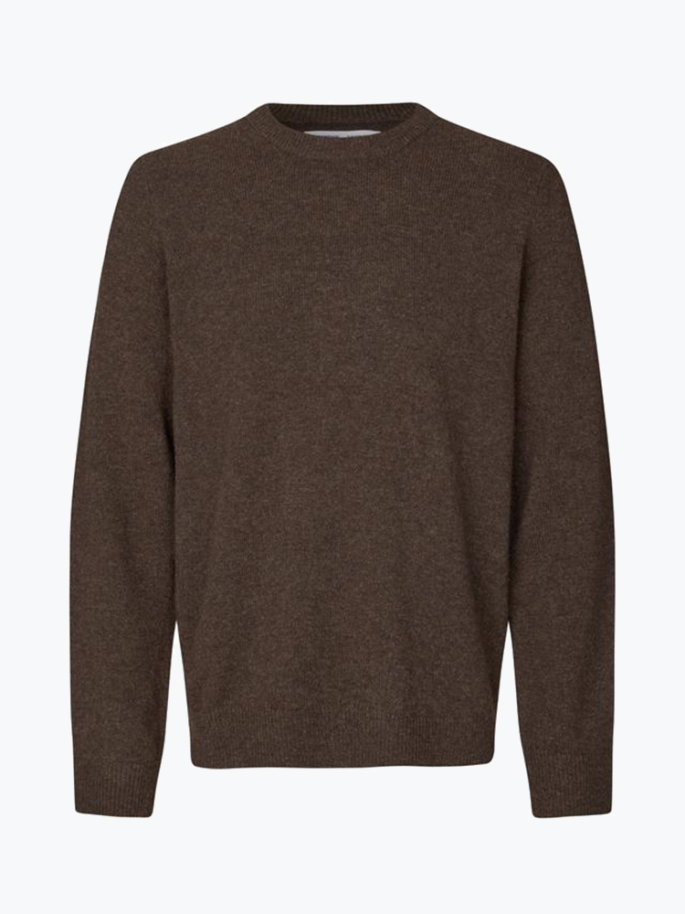 Samsoe Samsoe – Samsoe Samsoe - Isak Knit Sweater 15010 Turkish Coffee - Truien - Heren – Bruin – Truien