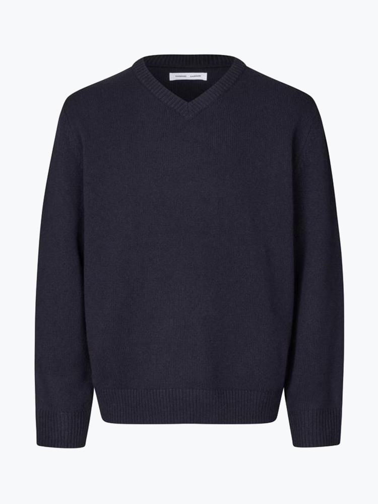 Samsoe Samsoe – Samsoe Samsoe - Jacks V-Neck 15010 Salute - Truien - Heren – Blauw – Truien