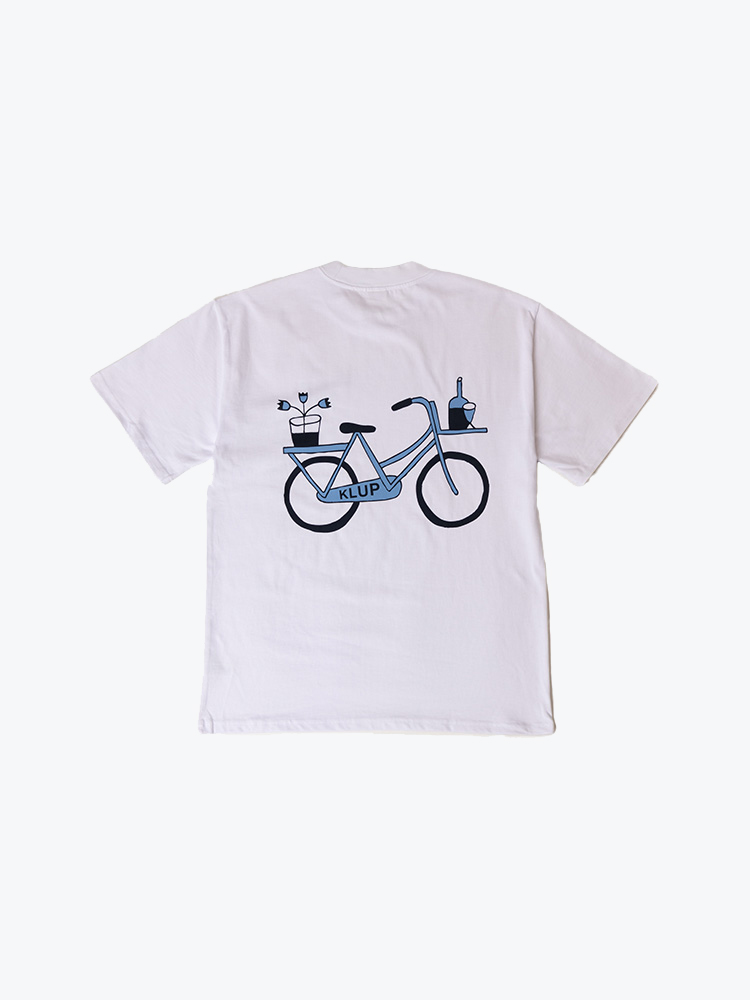 KLUP – KLUP - Bike Tee Wit - T-Shirts - Heren – Wit – T-Shirts