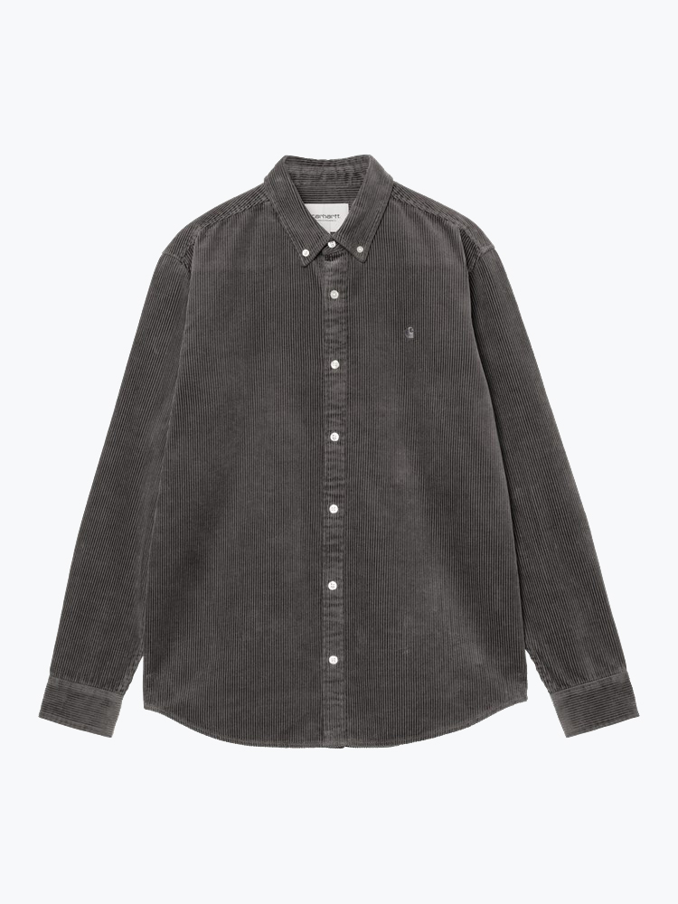 Carhartt WIP – Carhartt WIP - L/S Madison Cord Shirt Grijs - Overhemden - Heren – Grijs – Overhemden