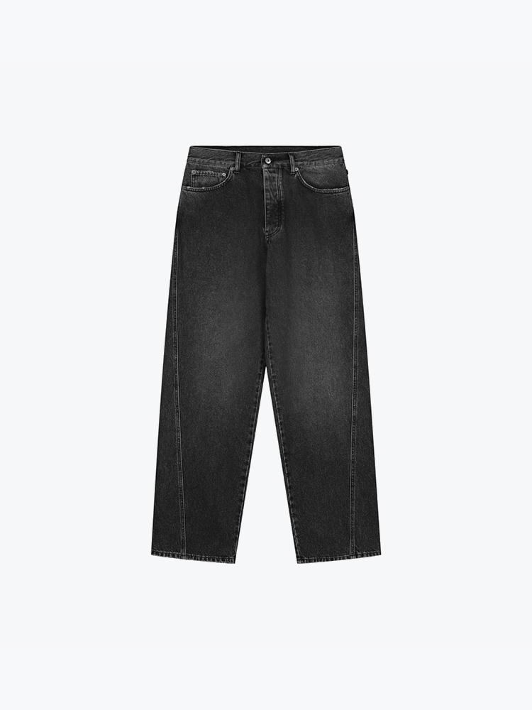 OLAF – Olaf - Relaxed Denim Pant Washed Charcoal - Broeken - Heren – Zwart – Broeken
