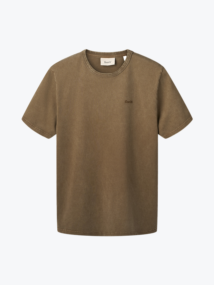 Foret – Foret - Oak Faded Wash T-Shirt Earth - T-Shirts - Heren – Bruin – T-Shirts