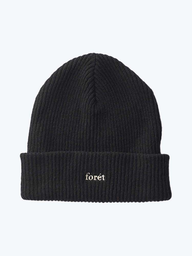Foret – Foret - Relax Rib Beanie Black - Accessoires > Mutsen - Unisex – Zwart – Mutsen