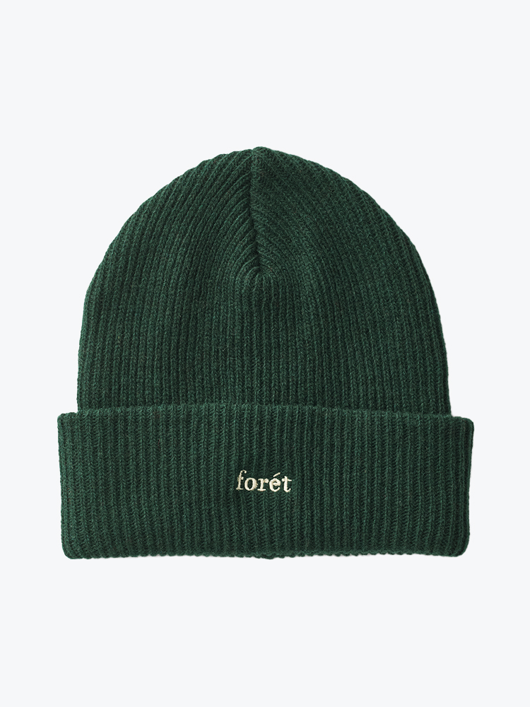 Foret – Foret - Relax Rib Beanie Dark Green - Accessoires > Mutsen - Unisex – Groen – Mutsen